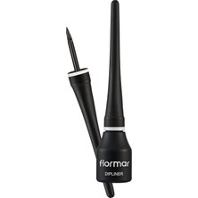 Flormar Yoğun Pigmentli Ince Keçe Fırçalı Yarı Mat Dipliner (Siyah) - DIPLINER-000BLACK-8690604330003