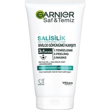 Garnier Saf &amp; Temiz Salisilik Sivilce Görünümü Karşıtı 3'ü 1 Arada (Beyaz Kil, Salisilik Asit, Niasinamid)