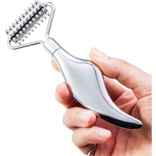 Çelik Tırtıklı Yüz Masaj Aleti, Face Roller