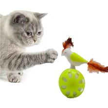Tineke Tekerlekli Hacıyatmaz Kuş Kedi Oyuncağı 1 Adet (Limon Yeşili)