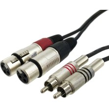 Mykablo 2x XLR Dişi to 2x RCA Erkek Kablo 1.5 Metre