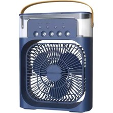 Çeşithane Şarjlı Spreyli Masaüstü Vantilatör – USB Mist Fan, Mini Klima Etkili Hava Soğutucu, 3 Kademeli Hız, LED Işıklı Buharlı Fan (Ev, Ofis, Yaz Serinliği)