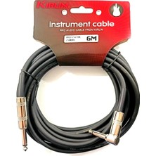 Kirlin IPCV-242B-6M-BK Enstrüman Gitar Kablosu L Açılı Kablo 6 Metre