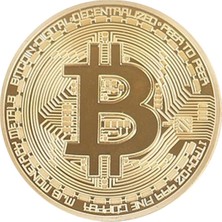 Buffer Bitcoin Madeni Hatıra Parası, Altın Rengi, 4,5 Cm, 3 Adet Set