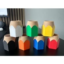Giant Pencil Pen Holder - Dev Kalem Formunda Eğlenceli Masaüstü Düzenleyici - Okul ve Ofis Için Yaratıcı Kalemlik ve Fırça Standı - Çocuk ve Genç Odası Dekoratif Hediye (Turuncu)