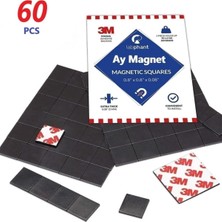 Dünya Magnet 3m 60 Adet 30X30 Yapışkanlı Mıknatıs Magnet Mıknatısı Dolap Nişan Bebek Güçlü Çok Amaçlı Süsleme