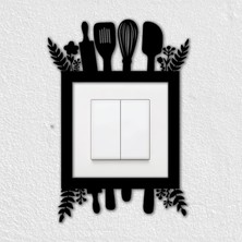 To Design Lab Mutfak  Temalı Dekoratif Priz Süsü (8,5x8,5 cm Priz Çerçevesiyle Uyumludur)