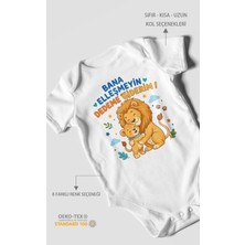 Morivo Kids Bana Elleşmeyin Dedemle Giderim Kısa Kollu Bebek Body %100 Pamuk