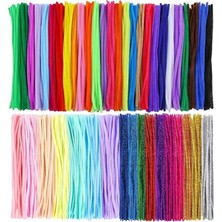 Şönil Pastel Metalik ve Ana Renkler 30 cm 150 Li 1 Paket Renkli Tüylü Tel Peluş Tel 30 cm Elişi Okul Projeleri Süsleme