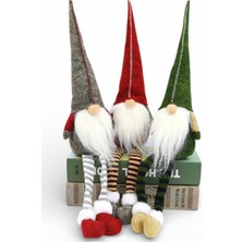 Yenigeldi 1 Adet 35 cm Uzun Şapkalı Gnome Tomte Şans Cücesi Yılbaşı Süsü Parti Dekorasyon Süs, Kırmızı