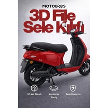 Motobros Mondial 50 Wing 3D File Sele Kılıfı, Kaymaz, Koruyucu Motor Koltuk Kılıfı