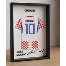 Riva Self Luka Modric Hırvatistan 3D Duvar Tablosu - 10 Numara Imzalı Dekoratif Çerçeve