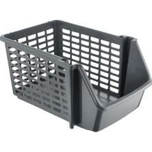 5 Adet Çok Amaçlı Katlı Geçmeli Organizer, Pratik Dolap Içi Lavabo Altı Evye-Tezgah Üstü Buzdolabı Mutfak Banyo Çamaşır Makinesi Ev Düzenleyici Plastik Sepet (5 Adet - Antrasit)