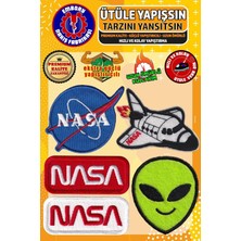 Ütü ile Yapışan Arma Yama, Nasa Uzay Seti (5 Adet) Ütüyle Yapışan Nakış Dokuma Aplike Patch