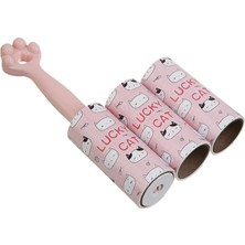 Smartizi Pati Tasarımlı Tüy Toplayıcı Rulo Seti - 1 Sap + 2 Yedek Rulo (Toplam 90 Yaprak) Kedi ve Köpek Tüy Temizleyici