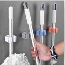 Şirin Home Yapışkanlı Mop ve Süpürge Tutucu – Delmeden Montajlı Kaymaz Duvar Askılığı
