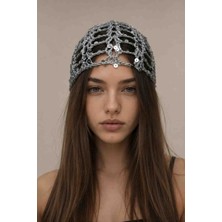 Elaraknits Handmade Gri Pullu Yazlık Bere
