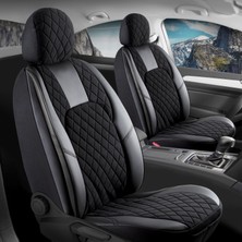 Startcar Peugeot 307 Yarı Deri Oto Koltuk Kılıfı Ön Arka Set Chester Serisi Siyah Scr