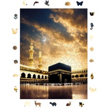 Wepuzzleup Ahşap Puzzle Yetişkin - Kabe, Gönüllerin Kıblesi - 450 Parça, 29 x 39 cm - Yapıştırıcı Folyo Dahil - Benzersiz Şekilli Parçalar & Özel Figürler - R1-42