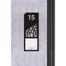 Ahwall Woodworking Dekoratif Daire Kapı Numarası Zil Priz Çerçevesi No: 15