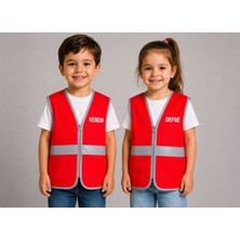 Teknik Reklam     Çocuk Etkinlik Yeleği Kişiye Özel Isim Baskılı Reflektörlü Fermuarlı
