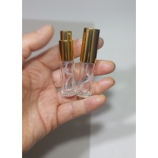 Paradise 3 Adet Cam Yeniden Doldurulabilir Gold Renk Sprey Kolonya Parfüm Şişesi 5 ml  -Numune Boş Şişe