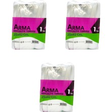 Naksan Arma Şeffaf Naylon 3 Lük 25X42 Cm. Bakkaliye Poşeti Torbası - 1 Kg. - Ort. 140 Adet - 3 Paket