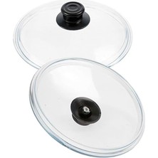 20CM Tencere ve Tavalar Için Cam Tencere Kapağı Yüksek Isıya Ocak + Fırına Dayanıklı Pyrex Cam Kapak
