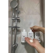 Duvara Asmalı Kilitli Aparatlı 3 Lü Banyo Seti Şampuan Duş Jeli ve Saç Kremi Plastik Şişesi 400 ml (6)