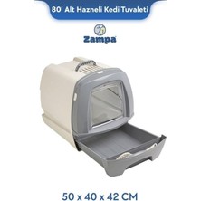 Zampa Plus 80' Kapalı Kedi Tuvaleti (ZIT-2723) | Alt Hazneli Pratik ve Hijyenik Çözüm