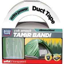 Boss Tape Seffaf Duct Onarim Bandi, 48 mm x 50 M, Seffaf