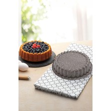 Karbon Çelik 22 cm Yuvarlak Dilimli Tart Turta Kek Kalıbı CIN803KHV