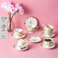 Emsan Romance 6 Kişilik New Bone Kahve Fincan Takımı Yeşil 90 ml