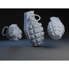 Hivhestın El Bombası 12 cm Gümüş Renk - 3D Baskı Metalik 12 x 12