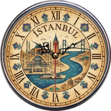 Bsb Istanbul Temalı Duvar Saati 16CM A1527