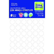 Creatiket 1196 Ofis/çok Amaçlı Etiketler, 12 Çap Renksiz Boş Etiket