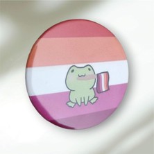 Ms Major Selection Pride Flag Lesbian Frog Buton Rozet