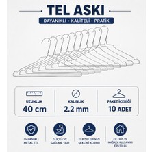 MGZ Tel Elbise Askısı 10 U Kıyafet Pantolon Askısı 40 cm