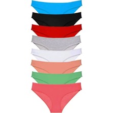 Modenya 8 Adet Süper Eko Set Likralı Kadın Slip Külot Set 6
