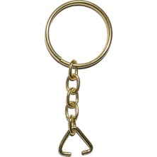 Mentra Online Anahtarlık Halkası, Halka + Zincir + Üçgen, 24MM, Altın, Sarı, 1 Adet