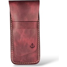 Hakiki Deri Minimal Kalemlik (Bordo)