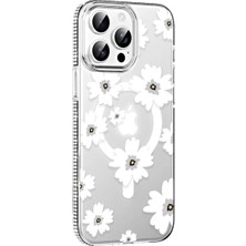 Mentra Online Joko Apple Iphone 14 Pro Max Floral Magsafe Kapak - Beyaz