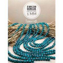 FioliMore 8 mm Cam Boncuk (1 Dizi 46 Adet) Delik Çapı 1 mm Takı Tasarım Hobi Boncuğu