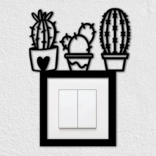 To Design Lab Kaktüs Temalı Dekoratif Priz Süsü (8,5x8,5 cm Priz Çerçevesiyle Uyumludur)