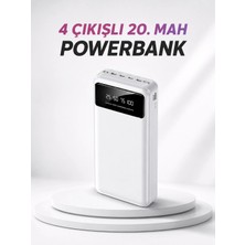 ENCO Mey Ithalat® 4 Çıkışlı 20.000 Mah Powerbank Taşınabilir Çoklu Giriş