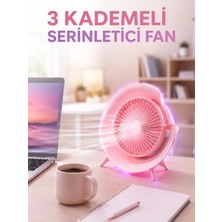 Teknodayım Rgb Işıklı 3 Kademeli USB Şarjlı Masaüstü Vantilatör