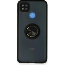 Mentra Online Xiaomi Redmi 9c Kılıf Montreal Yüzüklü Silikon Kapak - Siyah