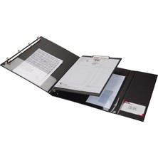 2K Firma Klasörü Evrak Sunum Tez Tanıtım Fonksiyonel Sekreterlik Okul Ofis Çizim Sekreter Blok A4 4 Halkalı Biala Ring Binder File 27x33 cm. Siyah