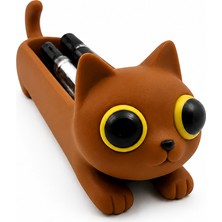 Yapı3D Sevimli Kedi Kalemlik 🖊️ Masaüstü Kalem Düzenleyici 📚 Dekoratif Kalem Kutusu