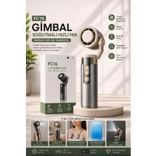 Azurtech FC16 Gimbal Soğutmalı Turbo El Fanı | Dijital Ekranlı | 11 M/s Güçlü Rüzgar | Boyun Fanı | Masa Fanı | El Feneri | Usb-C Şarjlı